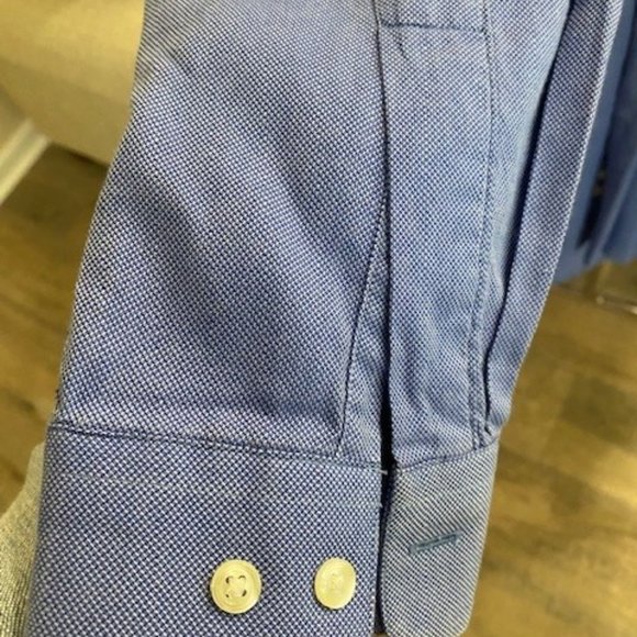 Jack Lipson Mens Blue collared long sleeve button down dress shirt - Picture 3 of 6